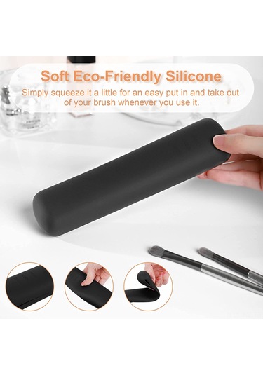 Wezone Gıda Kalitesi Silikon Macun Fırça Tutucu Çantası - Açık Kapaklı Makyaj Aletleri Depolama Çantası