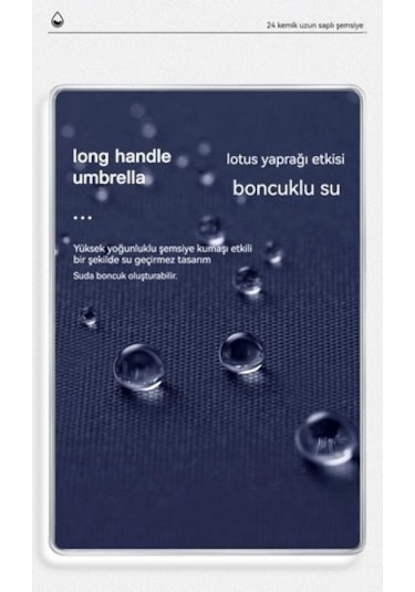 Beautiful Youth 24 Kaburga Tam Otomatik Erkek Düz Renkli Şemsiye 25 İnç - Mavi