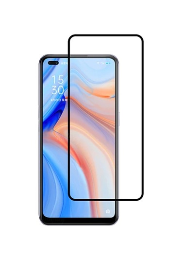 Oppo Reno 4 Full Glue Tempered Cam Ekran Koruyucu Full Kaplama- 5775