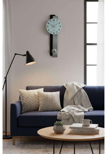 Regal Sarkaçlı Modern Tasarım Duvar Saati Ahşap