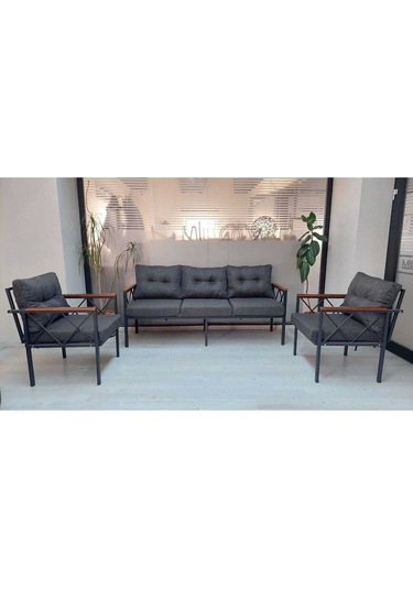 Safir 3 1 1 Bahçe,balkon,teras,cafe,çay Seti,oturma Grubu,koltuk Takımı,ofis Koltuğu Antrasit Siyah Antrasit - Siyah