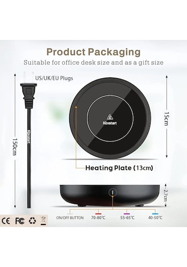 110v/220v Fincan Isıtıcı Kahve Kupa Isıtıcı Sıcak Çay Makineleri İçin İsıtma Round-white Eu Plug Beyaz