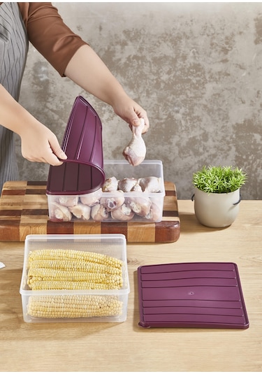 Selka Nora 2 Adet 4 Lt. Saklama Kabı Mürdüm