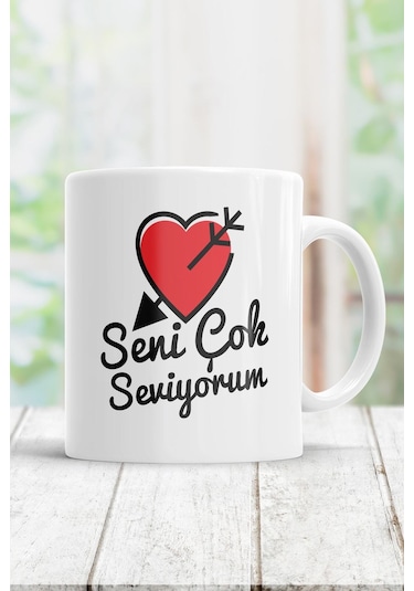 Seni Çok Seviyorum Kupa Bardak Beyaz