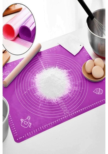 Tilbe Home Silikon Hamur Açma Matı Mor