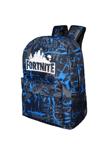 Hfambition Gece Parlayan Fortnite Tema Okul Çantası - Mavi Desenli, 20-35l Kapasiteli Diğer Çok Renkli