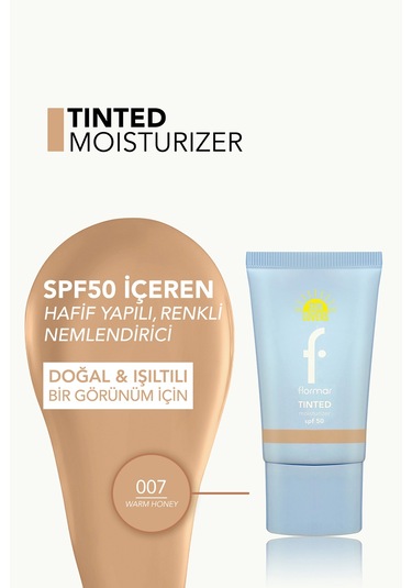 Flormar Sun Lovers Nemlendirici Etkili & Doğal Bitişli Renkli Güneş Koruyucu SPF50 007 Warm Honey