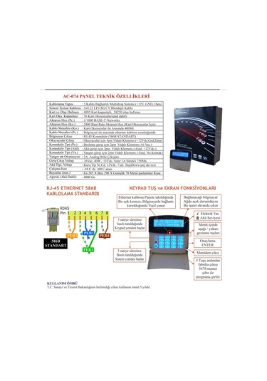 Electrosec Ac-074eı Kartlı Geçiş Arabirim + Yazılım