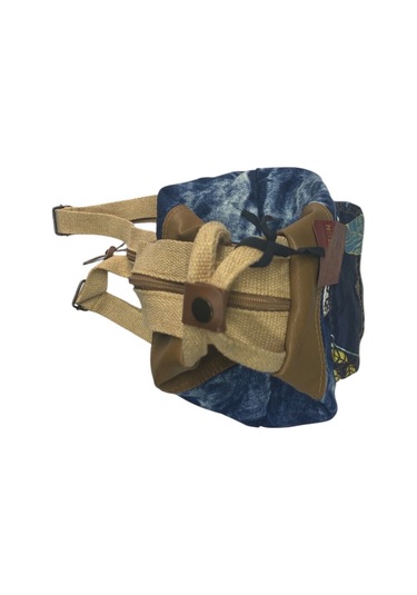 Kaliteli Küçük Boy Tek Gözlü Vintage Salaş Disayn Sırt Günlük Gezi Trekking Çantası S Boy 19cmx32cm Mavi