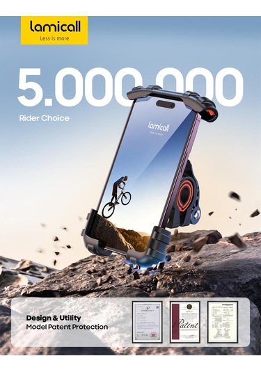 Lamicall Motosiklet Ve Bisiklet Telefon Tutucu 360 Derece Döndürülebilir Bm02orange