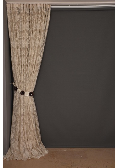 Damaks Vizon Hazır Dikilmiş Pileli Fon Perde 300x260 Cm