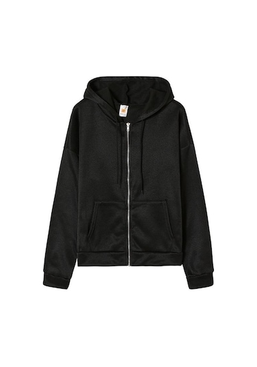 Bej Kazak Hoodie Büyük Boy Kapşonlu Hırka Tişörtü Gri Kadın Giyim Katı Fermuarlı Kapüşonlular Sonbahar Kadın Uzun Kollu Tops Bej