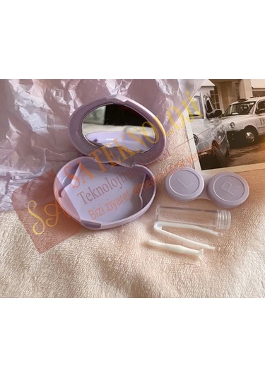 Lionsa Lens Kutusu ve Takma Aparatı Seti Aynalı Kalp Mor