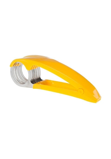 Fosenze Stahl Gıda Dilimleyici Mutfak Aleti - Muz, Salatalık, Sosis 6 Adet Eşit Dilimler Hızlı Kesim - Sarı Sarı