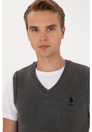 U.s. Polo Assn. Erkek Antrasit Melanj Süveter 50316843-vr081 Antrasıt Melanj