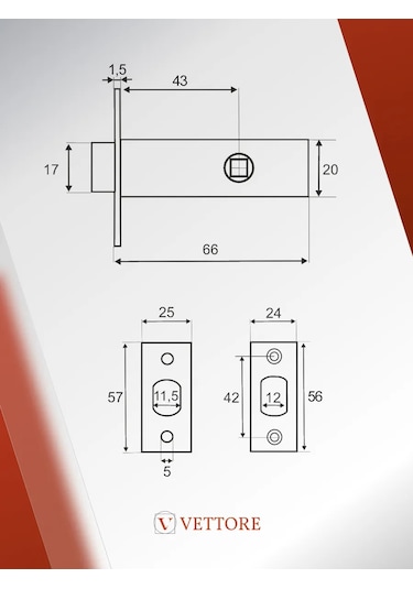 Vettore İç Kapı Kaydırma Sürgüsü, Kilitleme Mekanizmasına Uygun 194971874