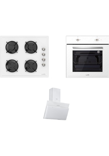 Luno F6501W02 - L335W01 - F6501W02 Beyaz Ankastre Set