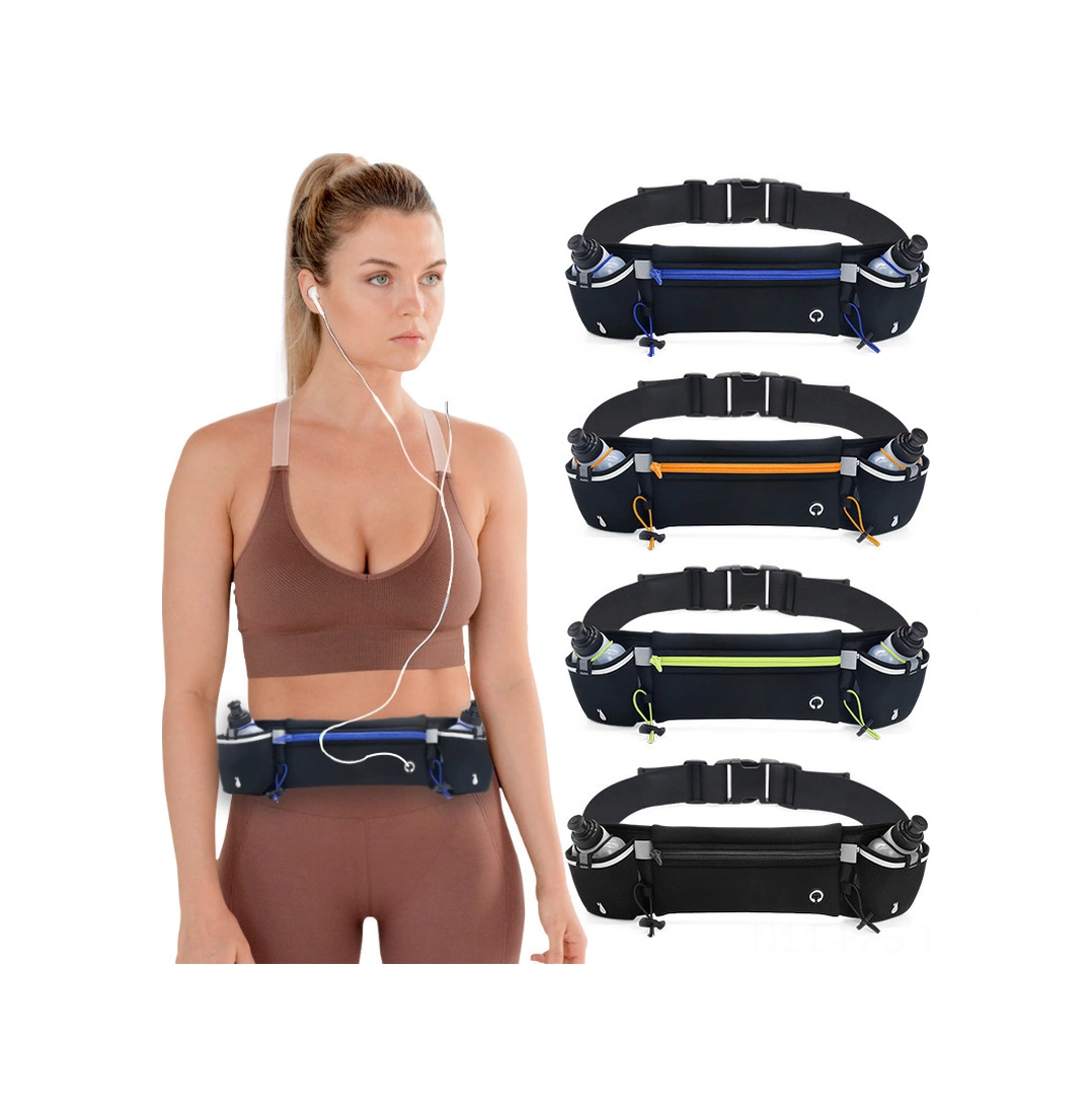 Fosenze Unisex Spor Bel Çantası - Su Suluklu, Su Geçirmez, Telefon Ve Kart Saklama Bölmeli, Koşu-maraton-fitness İçin Turuncu Üniversal Beden Çok Renkli