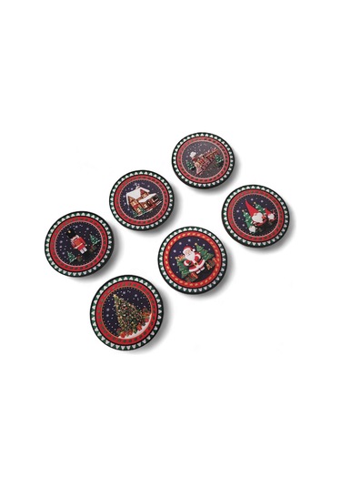 Yılbaşı Bardak Altlığı 6 Adet 9x9