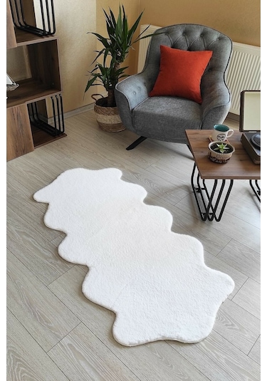 Peluş Post Beyaz Çift Kafa Yıkanabilir Kaymaz Taban Post Peluş