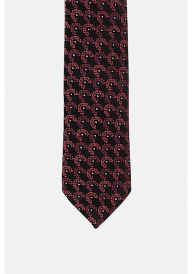 Süvari Bordo Baskılı Kravat Bordo
