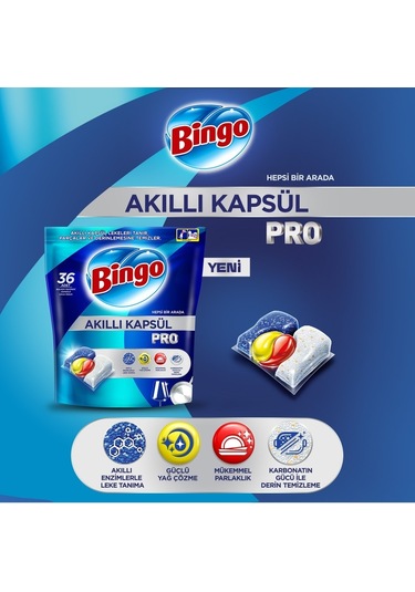 Bingo Akıllı Kapsül Pro Bulaşık Makinesideterjanı Tableti 150adet