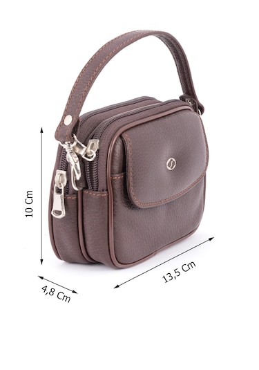 Horizonestore 120 Model Hakiki Deri Çok Fonksiyonlu Erkek Çantası Kahverengi