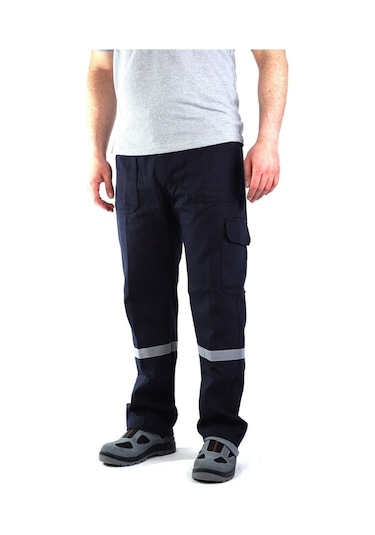 Eser-16-12 Gabardin Komando Cepli Pantolon Reflektörlü-Lacivert