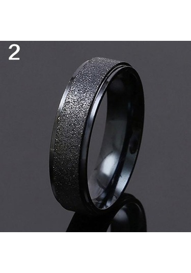 Siyah Erkek Kadın Düğün Paslanmaz Band Yüzük Mat Çelik Yüzük Takı Çift Hediye Us 9