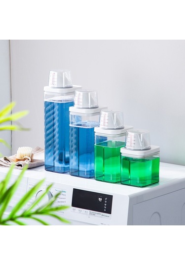 Yifomall Plastik Şeffaf Nem Koruyucu Çamaşır Deterjanı Saklama Kabı, Ölçü Kasesiyle Kapalı Depo Kutusu 700ml Küçük Boy, 72 Adet/kutu Diğer