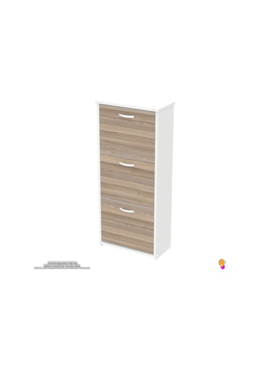 Modilayn West Antre 52x116x 26 Cm Lik 3 Düşer Kapak 6 Göz Bölmeli Ayakkabılık Cordoba - Beyaz