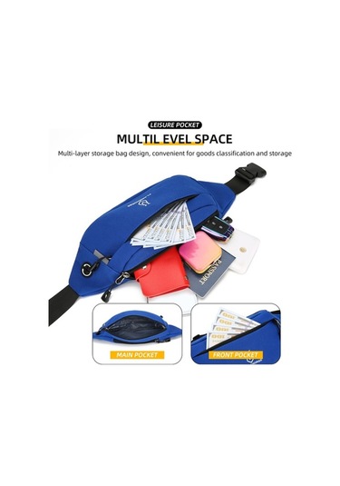 Willowhaven 3 Fermuarlı Bel Çantası - Telefon, Pasaport İçin Ideal - 37x8x12cm - Sarı - Oxford Kumaşlı, El Serbestlik, Hırsızlık Korumalı, Çoklu Kullanım Sarı