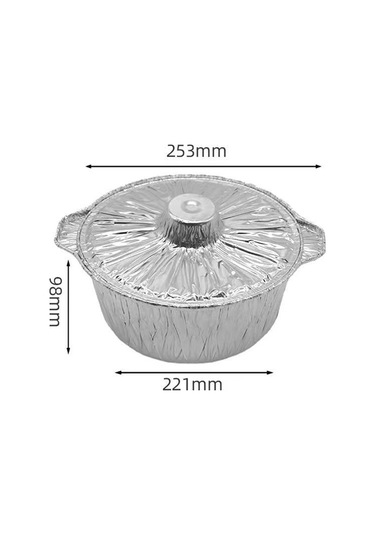 Suntek Pişirme Pot Pasta Tava Gıda Konteyneri Teneke Folyo Pot Gümüş