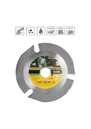 Konesam 125mm 3 Dişli Karbür Testere Bladesi - Ahşap Kesim, Oymak, Biçimlendirme İçin Elektrikli Alet Aksesuarı - Yüksek Karbon Çelik Gövde