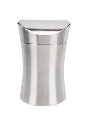 Padalink 304 Paslanmaz Çelik Masaüstü Çöp Kutusu, Sallanabilir Kapaklı Ev Ofis Banyo Odor Engelleme Küçük Çöp Sepeti