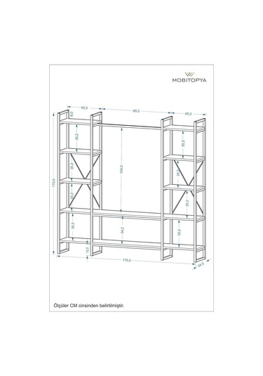 Nilamu Atlantik Çam Elbise Dolabı Metal Gövdeli Açık Askılık & Organizer Dolap 175 170 34 Cm Atlantik Çam