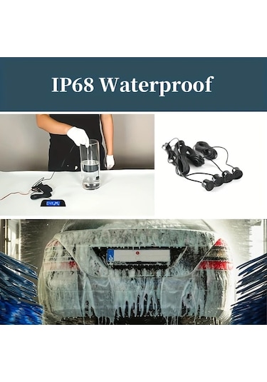 Dashanshop Hippcron 4 Sensörlü Park Sensörü Kiti Lcd Ekranlı Universal 8 Renk Gümüş