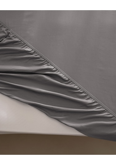 Ciel Tek Kişilik Plus %100 Pamuk Lastikli Saten Çarşaf - Gri 8684427179215 Gri