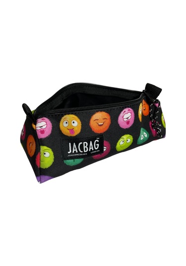 Jacbag Emoji Kız Çocuk Tek Bölmeli Üçgen Okul Ve Ofis Kalem Kutusu Çok Renkli