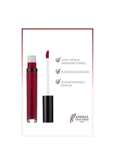 Note Cosmetique Matte Queen Lipstick Kalıcı Mat Likit Ruj - 17 Lady Dancer - Kırmızı