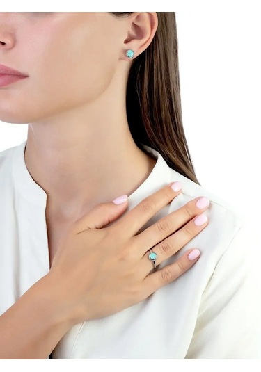 Main Dizzain 925 Ayar Gümüş Mücevher Yüzük 163700232 Turkuaz