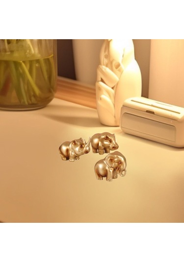 Suntek Gergedan Fil Su Aygırı Heykelciği 3 Parçalı Set 6cmx5cmx3cm