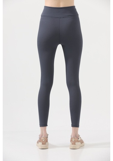 Kadın Fitilli Yüksek Bel Toparlayıcı Tayt Antrasit