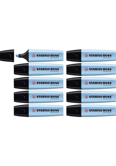 Stabilo Fosforlu Kalem Boss Pastel Esintili Mavi 10'lu Paket Diğer