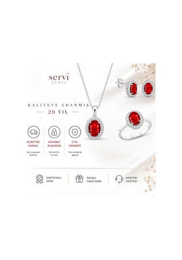 Servi 925 Ayar Gümüş Oval Anturaj Set-31 83769893