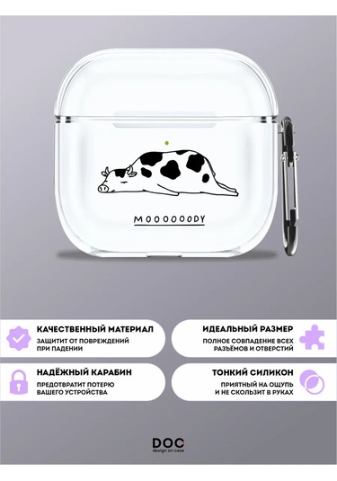 Designoncase Airpods Uyumlu 4 İçin İnek Desenli Kılıf 280411992 Beyaz