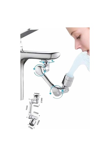 Bfs Mutfak Musluk Başlığı 1080 Derece Dönebilir Oynar Başlıklı Musluk Aparatı Çok Renkli