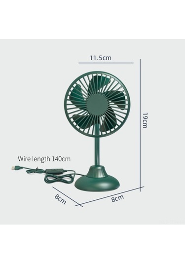 Fortunelane 12/24v Araç Fani Usb Döner 360 Derece 5w Sessiz Ev Araba Ofis Kullanıma Uygun Kompakt Yeşil Renkli