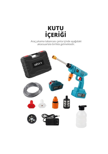 Yeni Model Şarjlı Yüksek Basınçlı Oto Araba Bahçe Yıkama Ve Temizleme Tabancası Makinesi