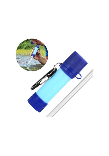 Dış Mekan Su Filtresi Saman Su Filtrasyon Sistemi Acil Durumlara Hazırlık İçin Su Arıtma Cihazı Renk: Mavi